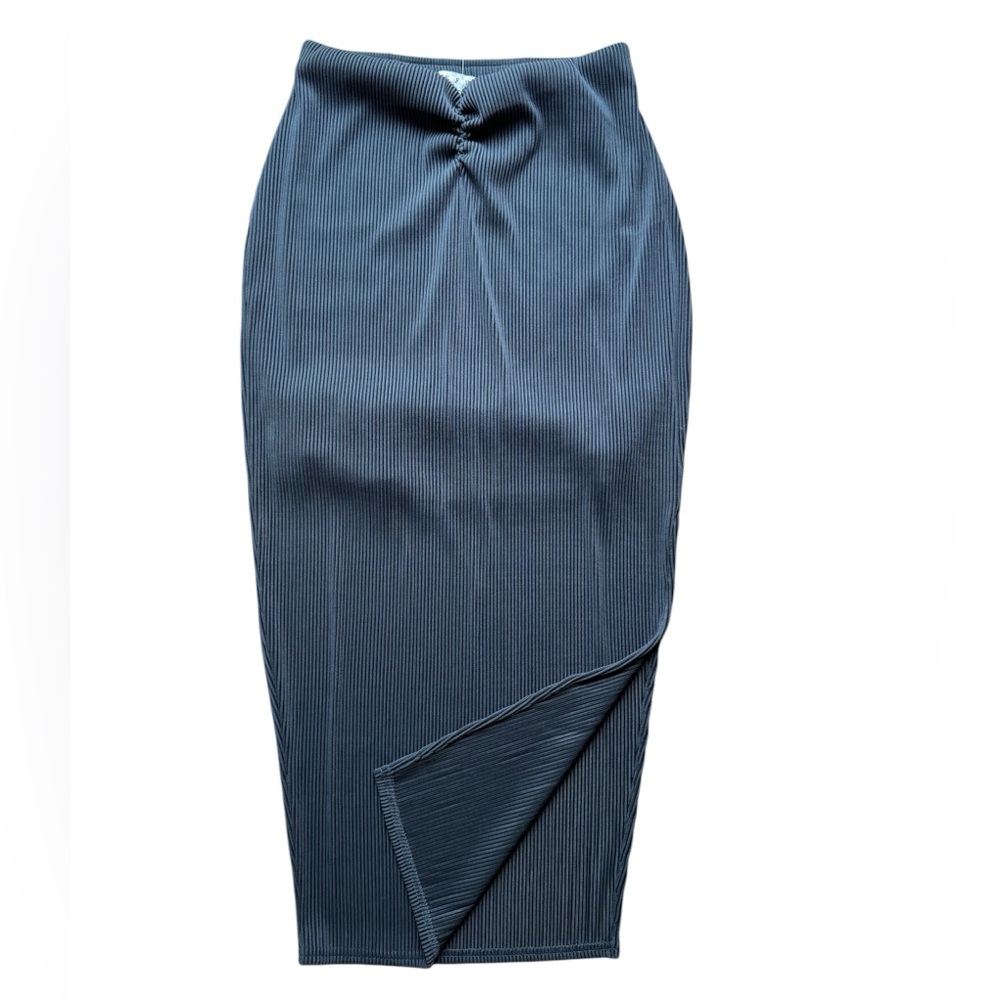 HYFVE Gray Stretch Pencil Skirt with‎ Tie Front